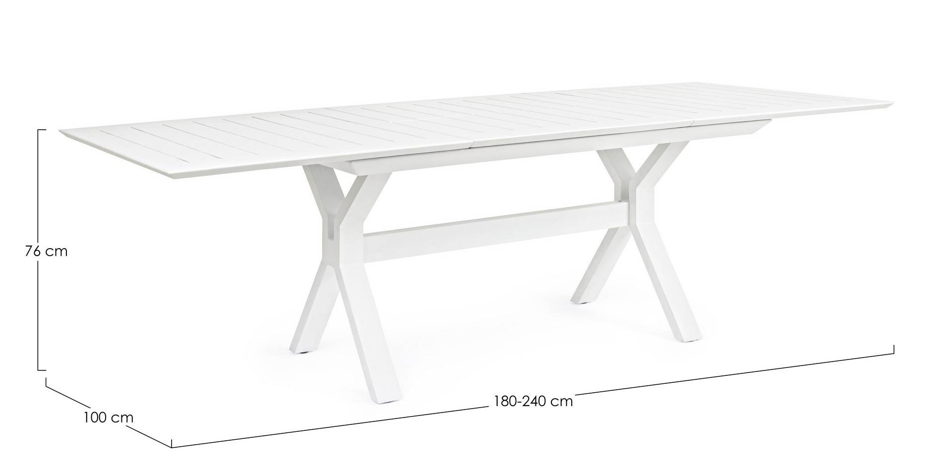 foto del prodotto tavolo allungabile giardino kenyon bianco cm 180-240 x 100