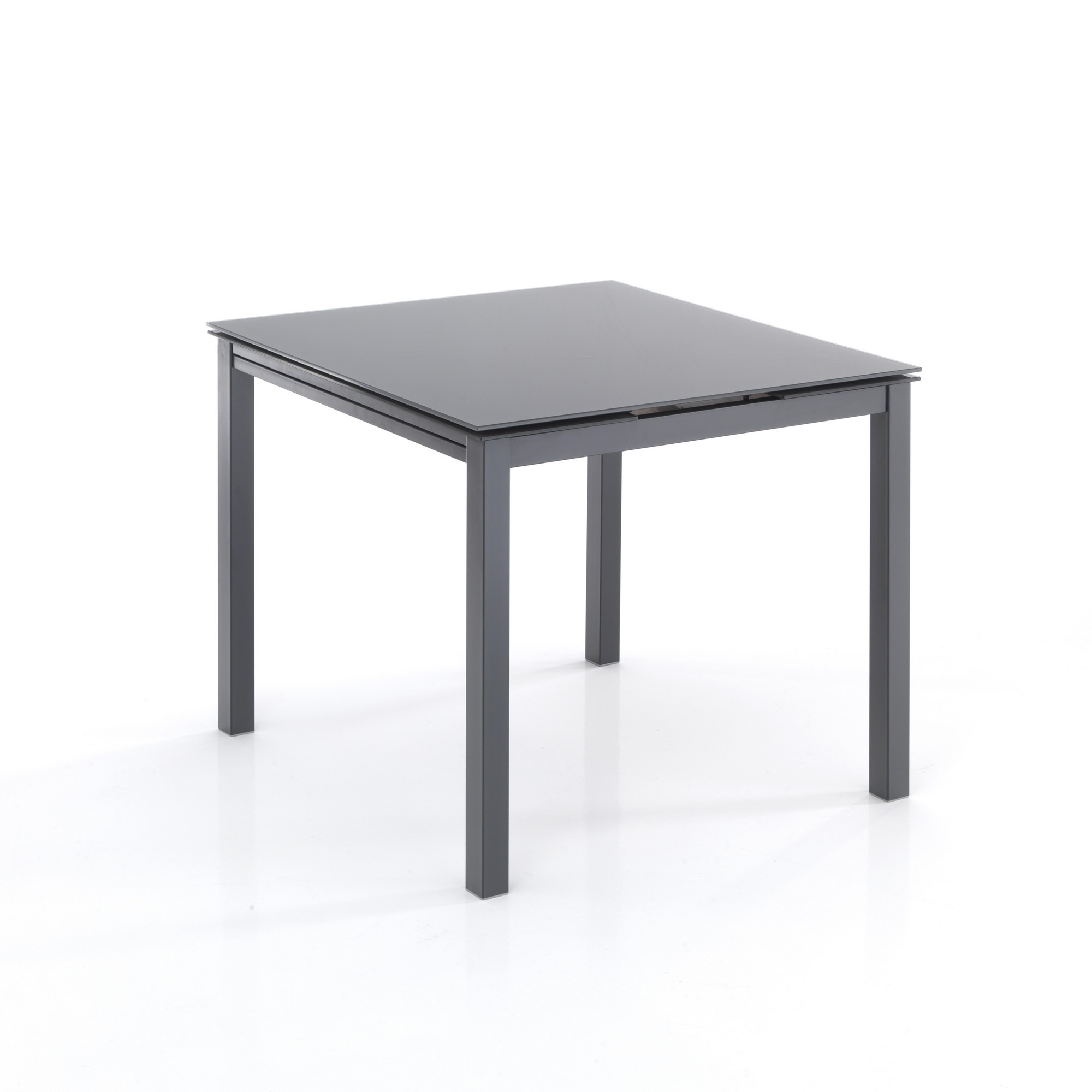 foto del prodotto tavolo allungabile in vetro temprato grigio cm. h.75 x l.90 x p.90