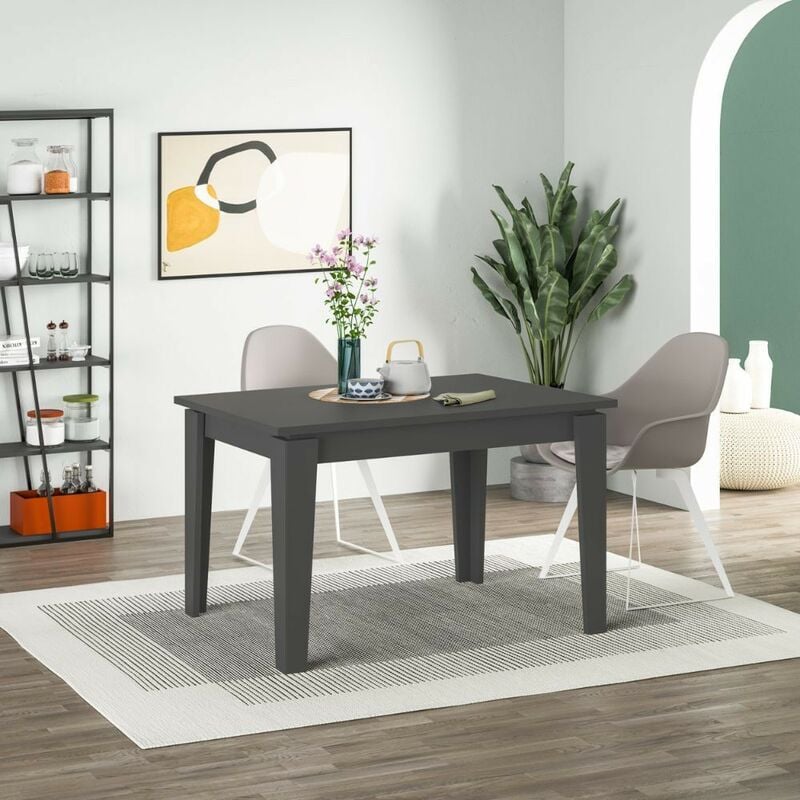 foto del prodotto tavolo allungabile megaron 120x80 cm colore antracite