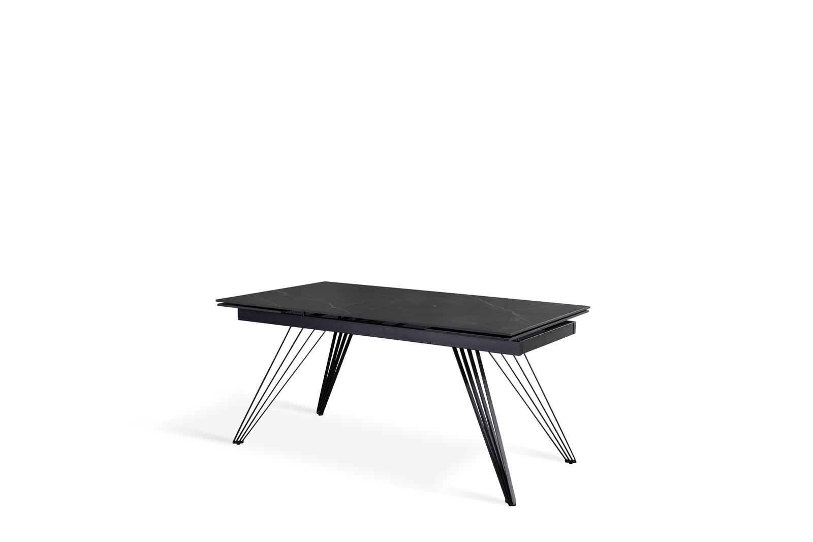 foto del prodotto tavolo allungabile nero opaco 90 cm x 160 240 cm cm h. 76 cm