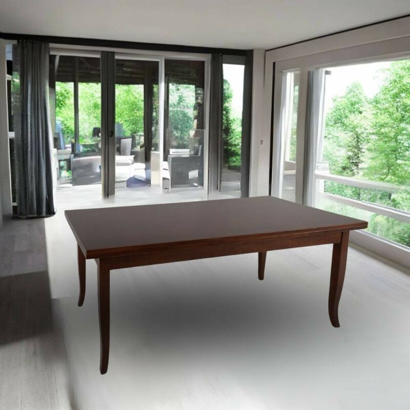 foto del prodotto tavolo allungabile rettangolare verona colore noce 140x80