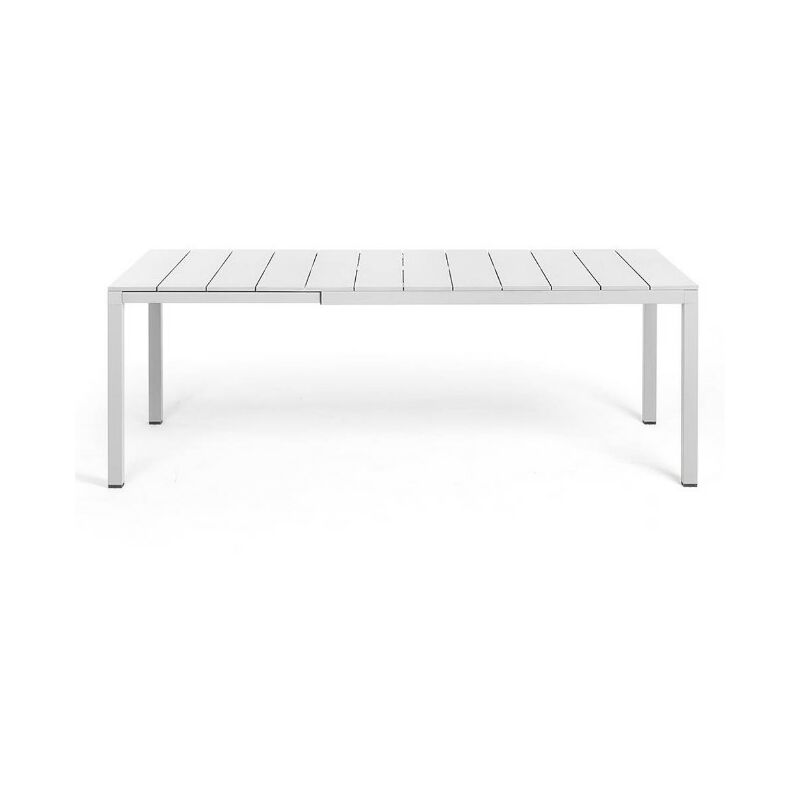 foto del prodotto tavolo allungabile rio alu con piano in alluminio 85 x 140 210 cm bianco