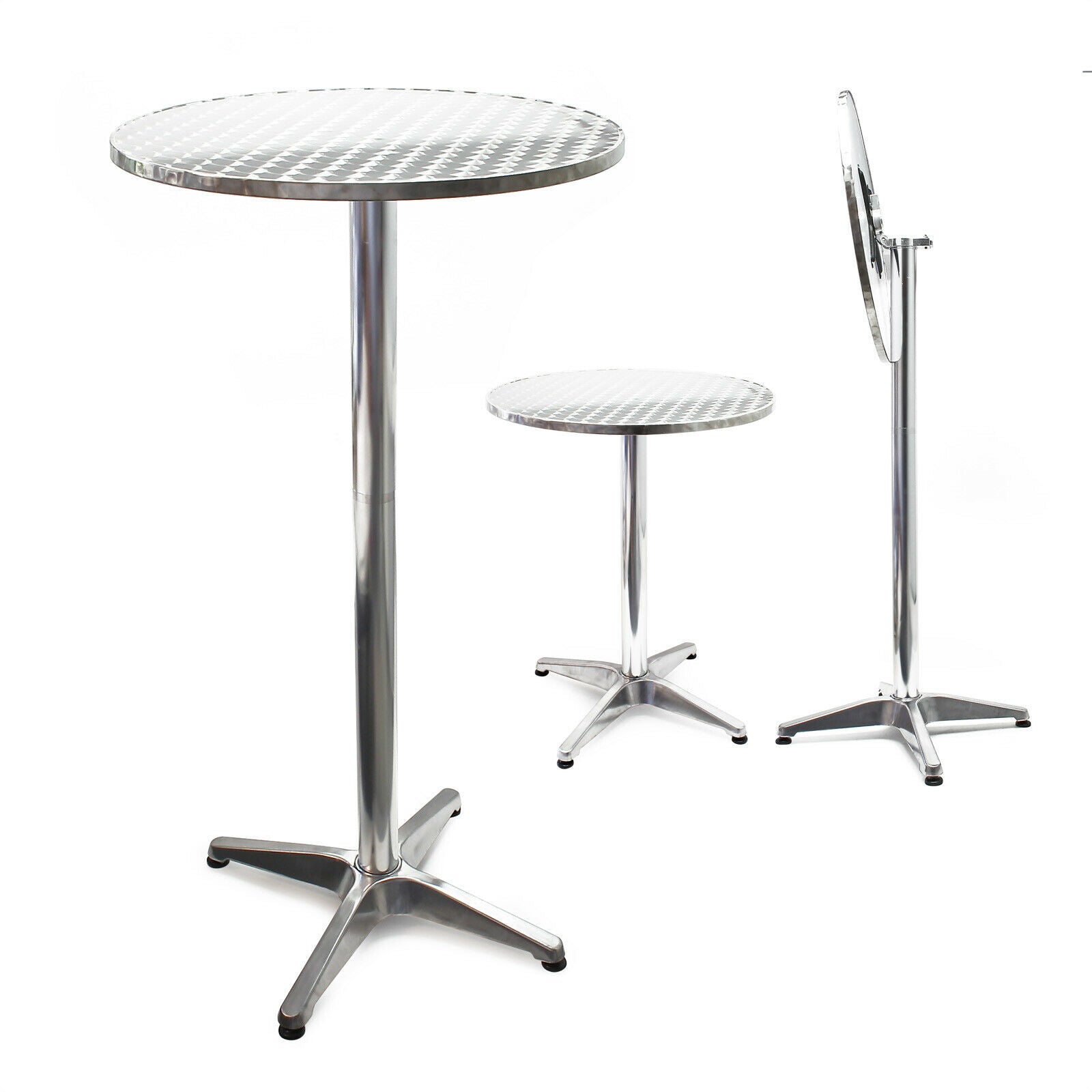 foto del prodotto tavolo alto bistr bar alluminio pieghevole regolazione altezza 74 114cm diametro 60 cm soggiorno 16 0002489