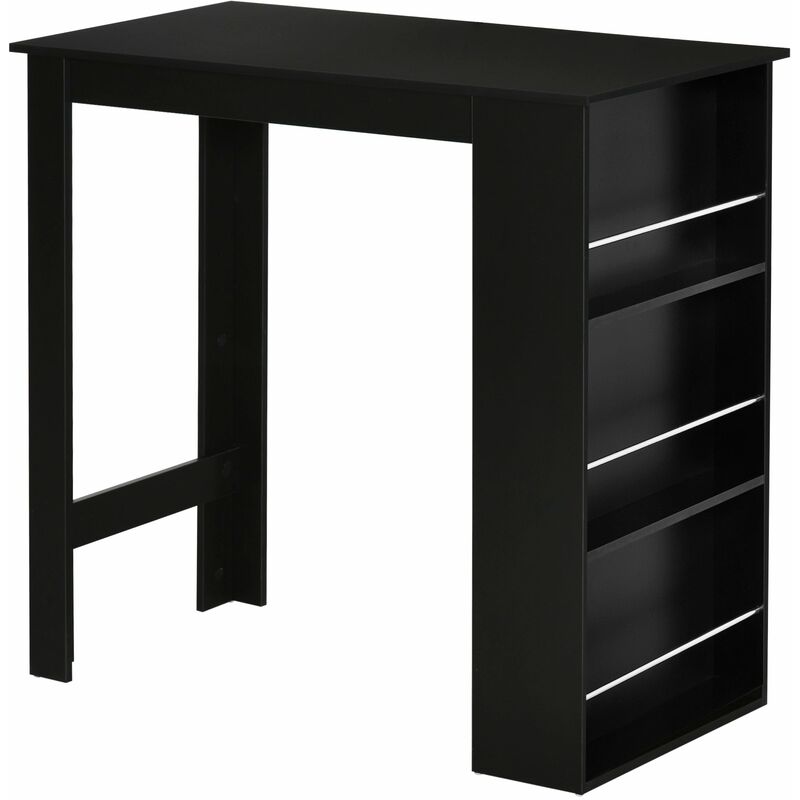 foto del prodotto tavolo alto da bar 112x57x106 cm con mensole in legno nero