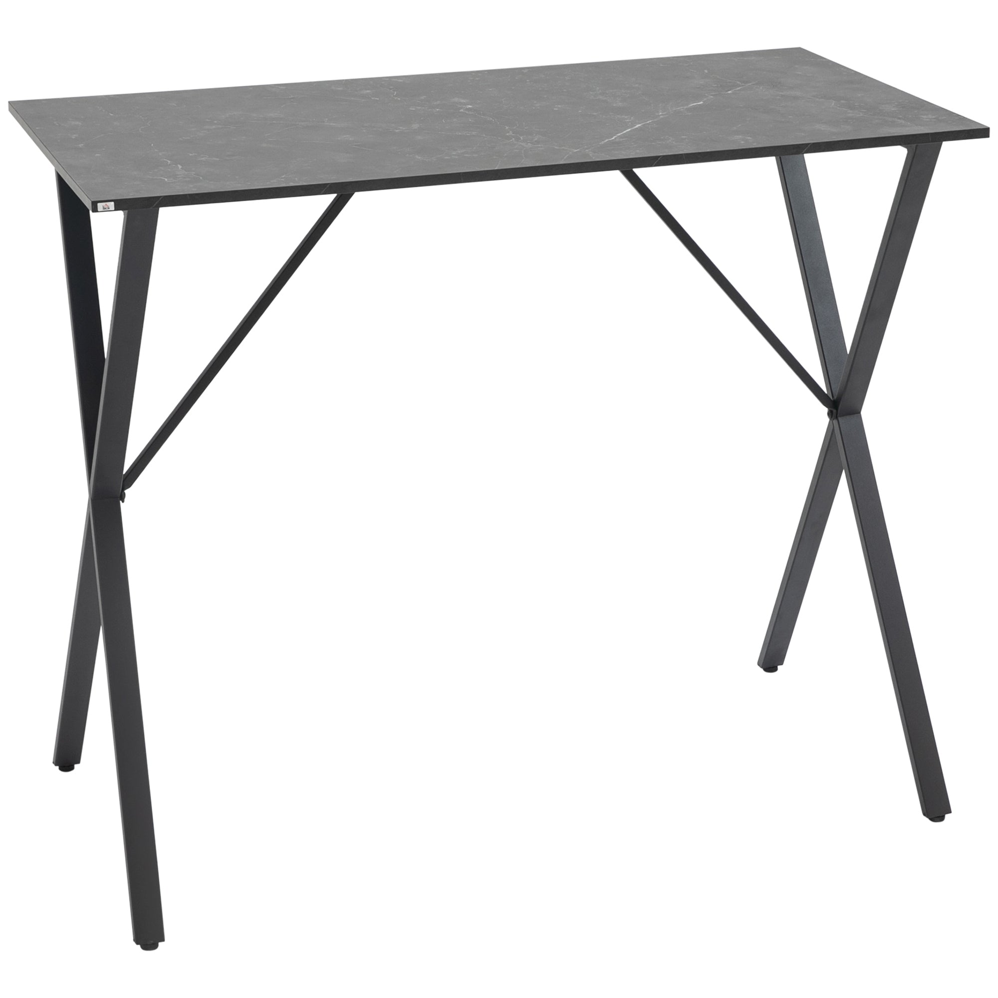 foto del prodotto tavolo alto da bar 120x60x102 cm in legno e acciaio nero