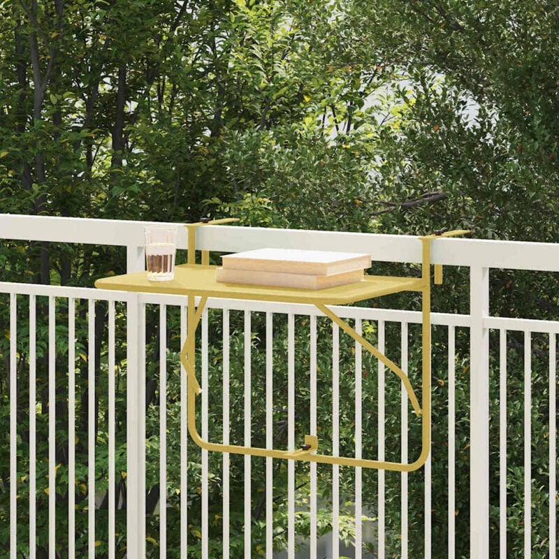 foto del prodotto tavolo appeso da balcone oro 60 x 39 x 65 cm acciaio vidaxl