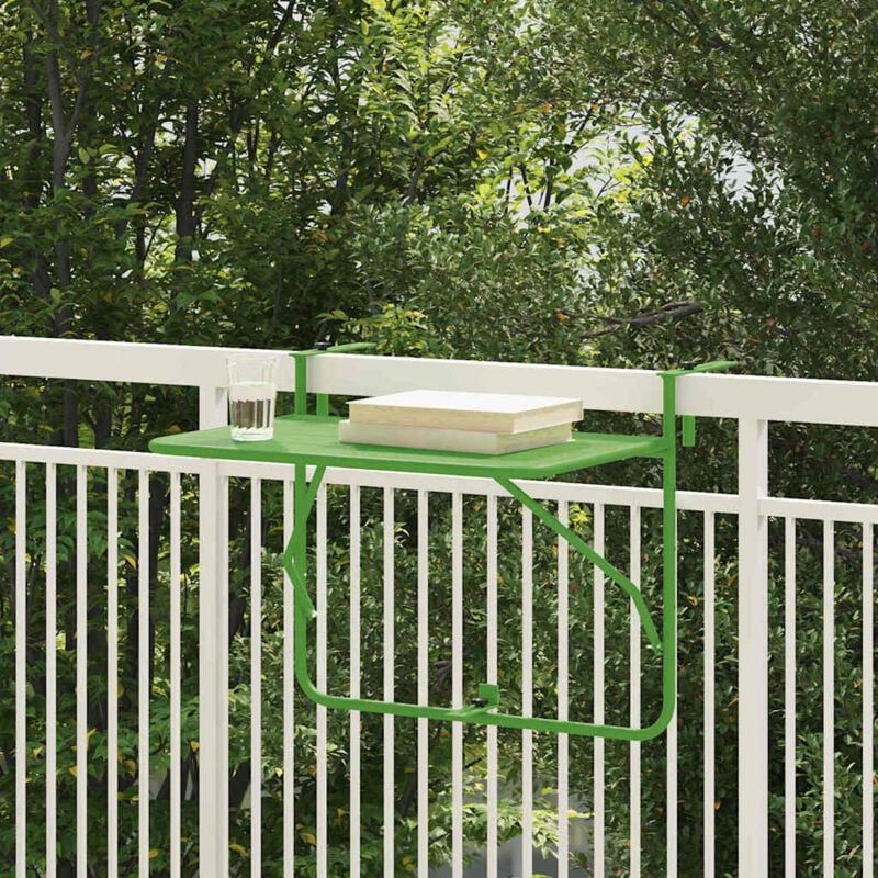 foto del prodotto tavolo appeso da balcone verde 60 x 39 x 65 cm acciaio vidaxl