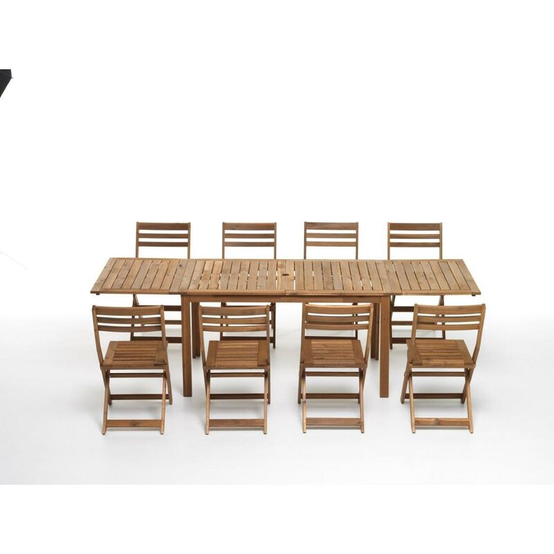 foto del prodotto tavolo arleston pranzo allungabile legno acacia 2 prolunghe 140 197 254x78 m0727