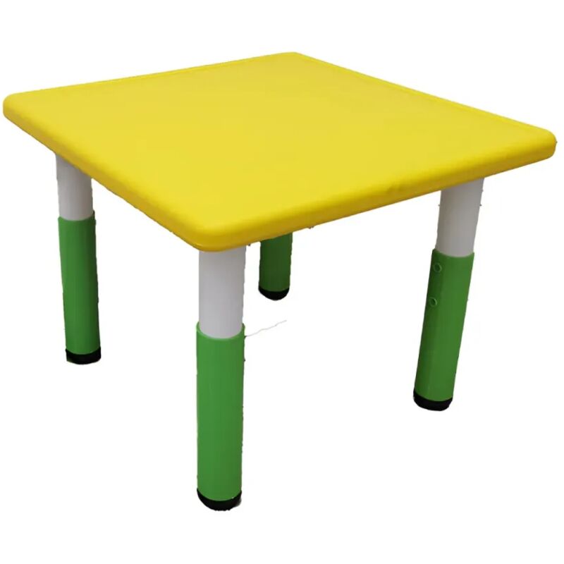 foto del prodotto tavolo bambini giallo 62x62x52 cm altezza regolabile acciaio