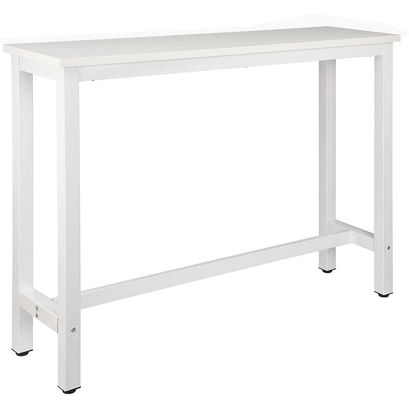 foto del prodotto tavolo bar 140 cm da pranzo cucina in metallo e legno tavolino caff alto bianco woltu
