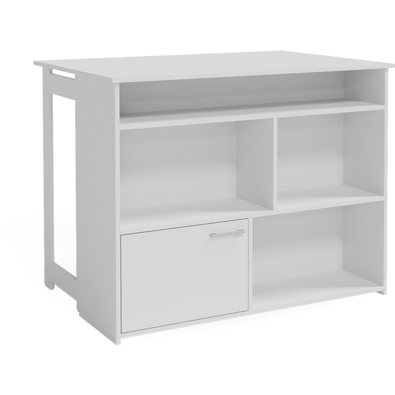 foto del prodotto tavolo bar alto dominic, bianco, 116 x 37 cm 4x scomparti aperti e 1x porta, vicco