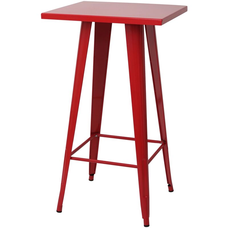 foto del prodotto tavolo bar bistrot bancone in metallo rosso design industriale 105x60x60 cm 040008513