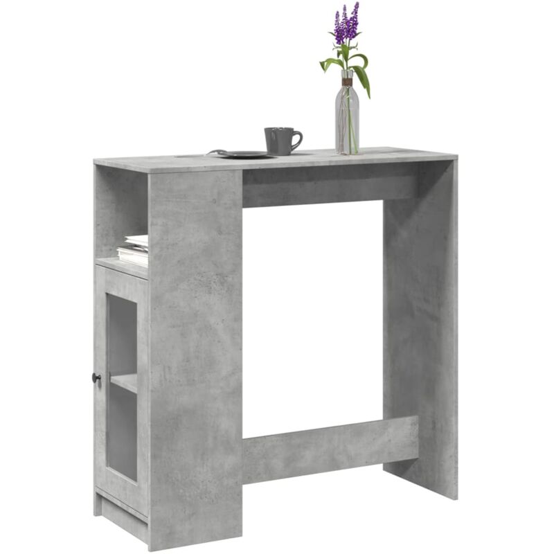 foto del prodotto tavolo bar con rastrelliera grigio 101x40x103,5 cm multistrato vidaxl