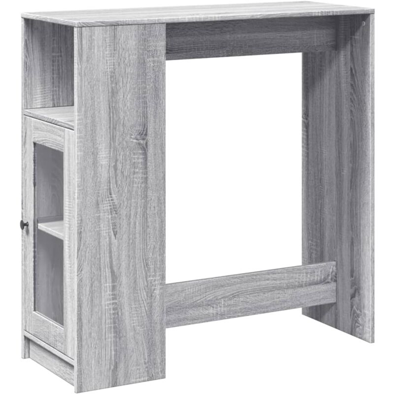 foto del prodotto tavolo bar con rastrelliera grigio 101x40x103,5 cm multistrato vidaxl