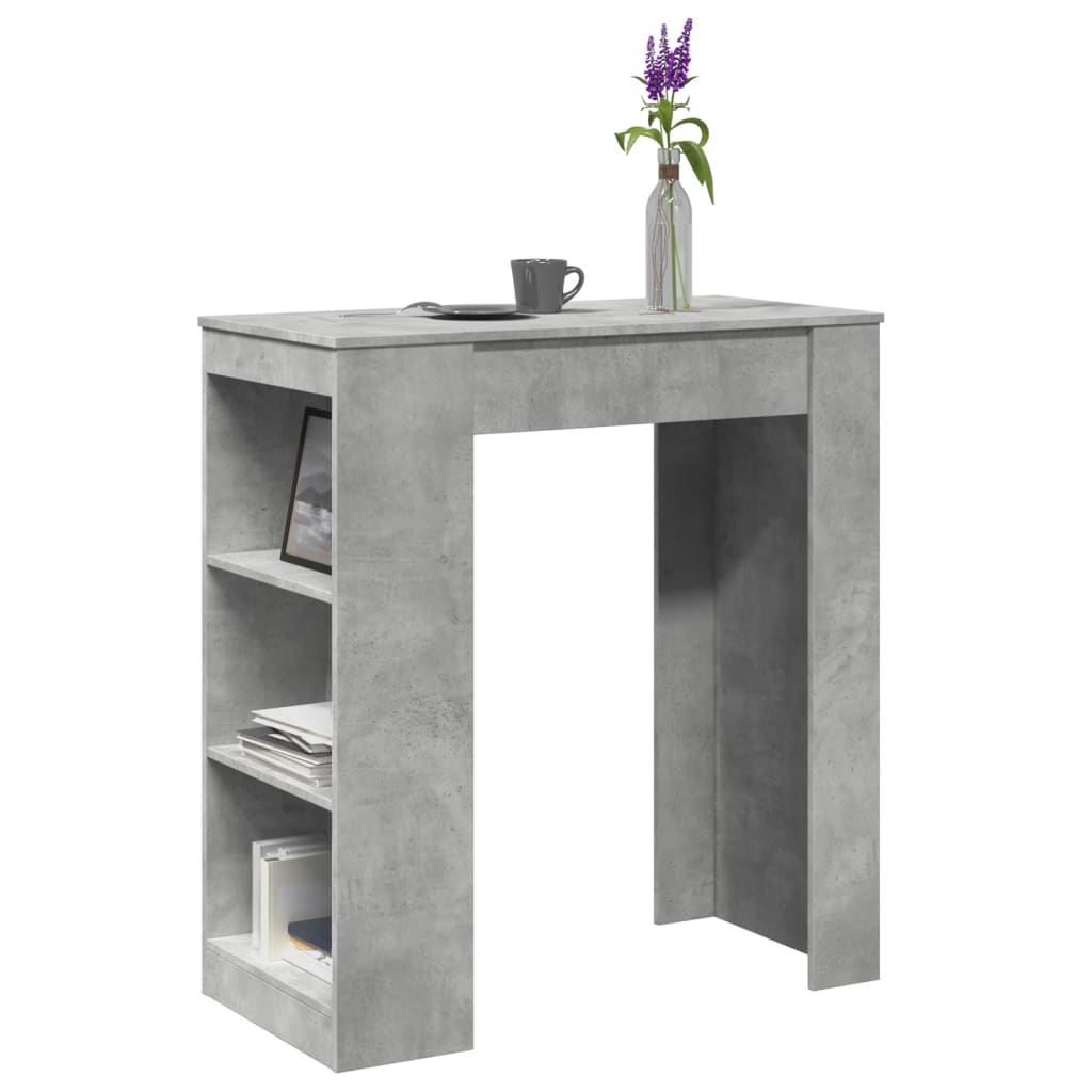 foto del prodotto tavolo bar con rastrelliera grigio 95x47x103,5 cm multistrato