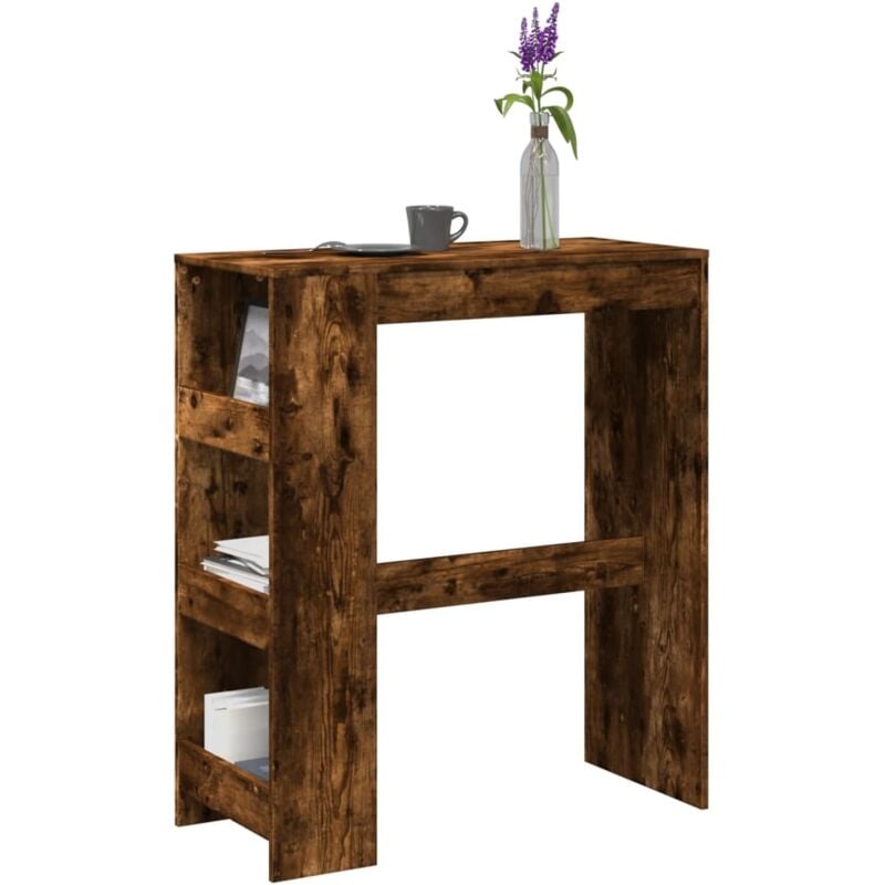 foto del prodotto tavolo bar con rastrelliera rovere 90x40x103,5 cm multistrato vidaxl