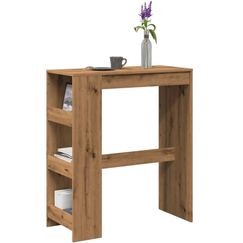 foto del prodotto tavolo bar con rastrelliera rovere 90x40x103,5 cm multistrato vidaxl