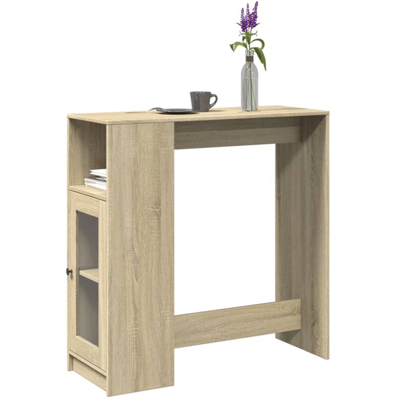 foto del prodotto tavolo bar con rastrelliera sonoma 101x40x103,5 cm multistrato vidaxl
