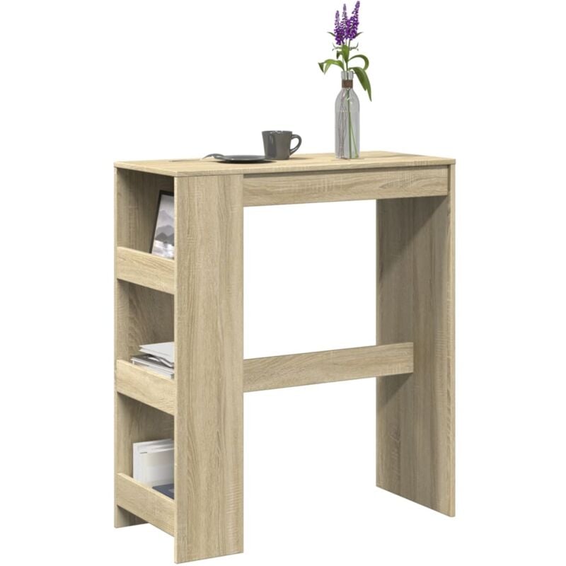 foto del prodotto tavolo bar con rastrelliera sonoma 90x40x103,5 cm multistrato - vidaxl