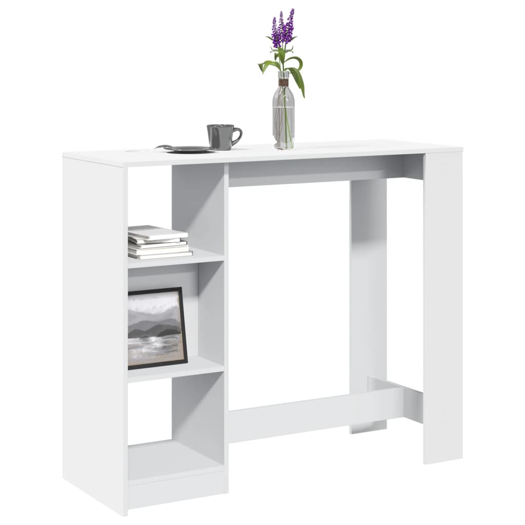 foto del prodotto tavolo bar con ripiano bianco 124x46x103,5 cm in truciolato