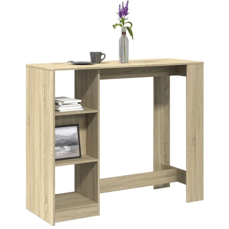 foto del prodotto tavolo bar con ripiano rovere sonoma 124x46x103,5cm multistrato vidaxl