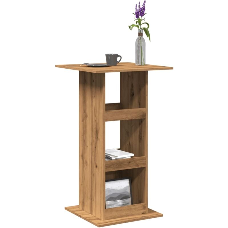foto del prodotto tavolo bar portaoggetti rovere 60x60x102 cm legno multistrato vidaxl