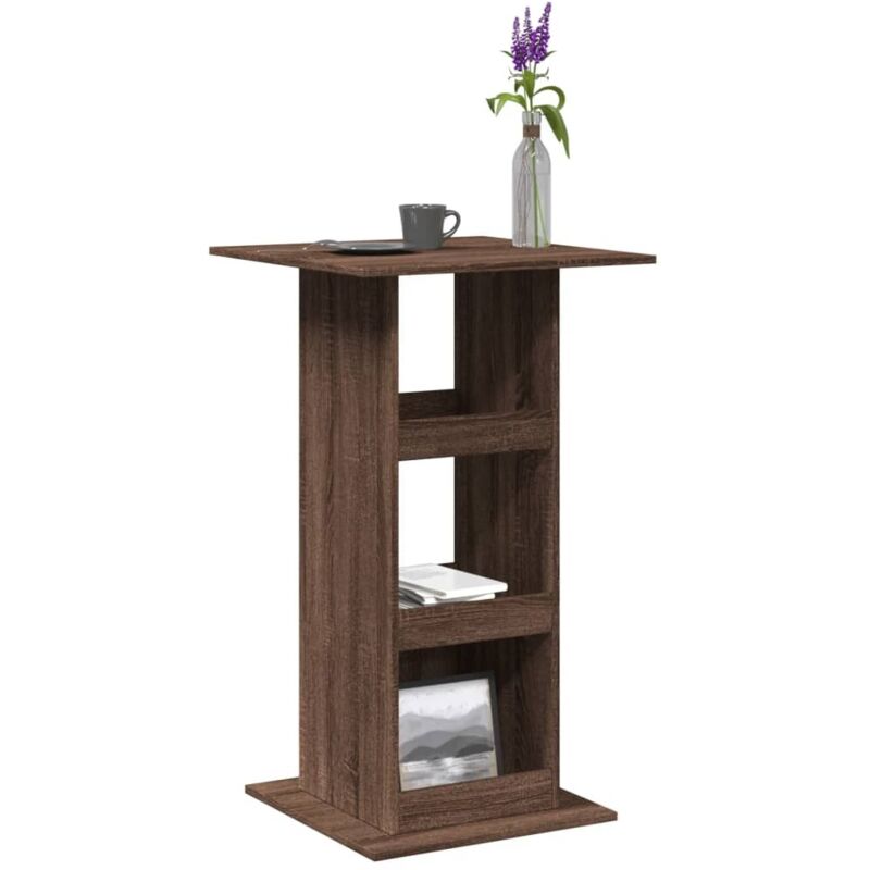 foto del prodotto tavolo bar portaoggetti rovere marrone 60x60x102 cm multistrato vidaxl