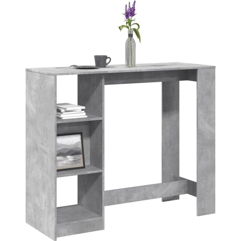 foto del prodotto tavolo bar ripiano grigio cemento 124x46x103,5 cm multistrato vidaxl
