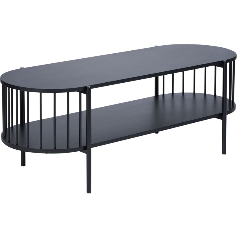 foto del prodotto tavolo basso porta tv stile mezzo secolo moderno119 x 40 cm nero oreana
