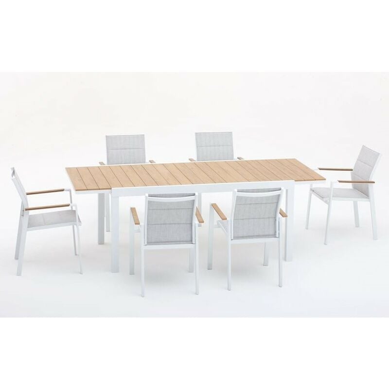 foto del prodotto tavolo beverly bianco allungabile misura 164 225x90 cm alluminio