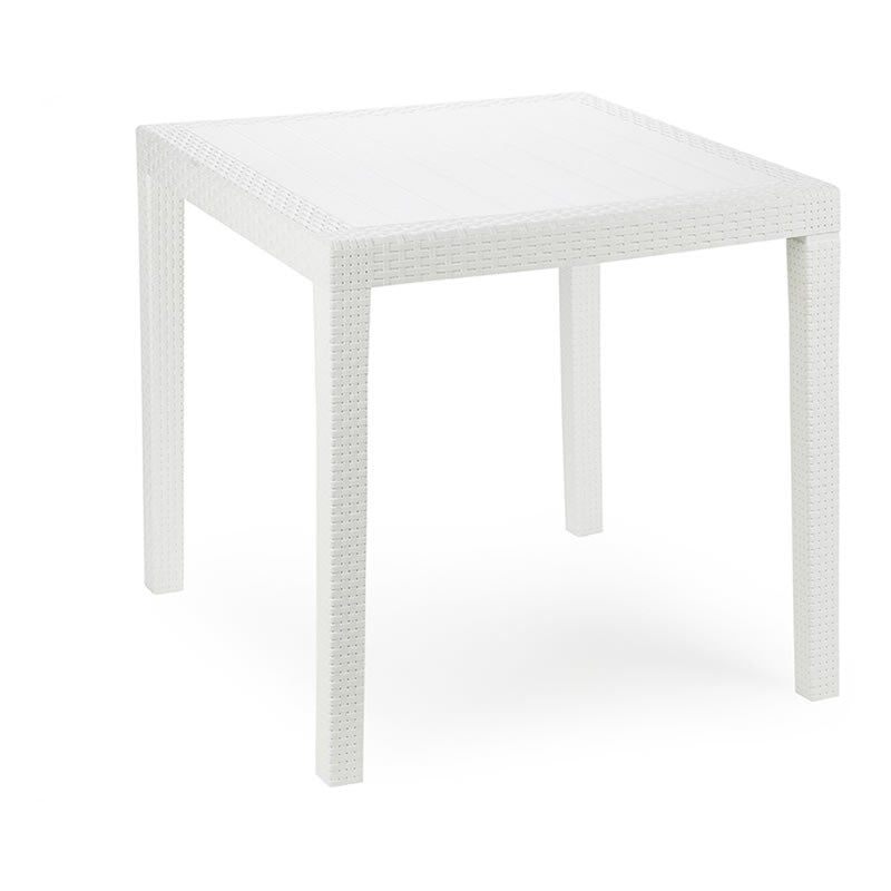 foto del prodotto tavolo bianco effetto rattan in polipropilene 79x79x72 cm