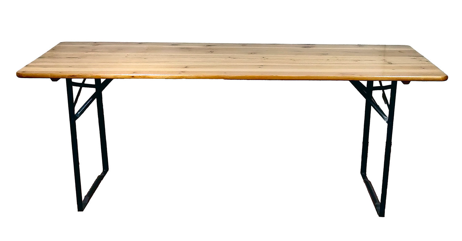 foto del prodotto tavolo birreria da giardino 220x80x78 cm in ferro piano in legno