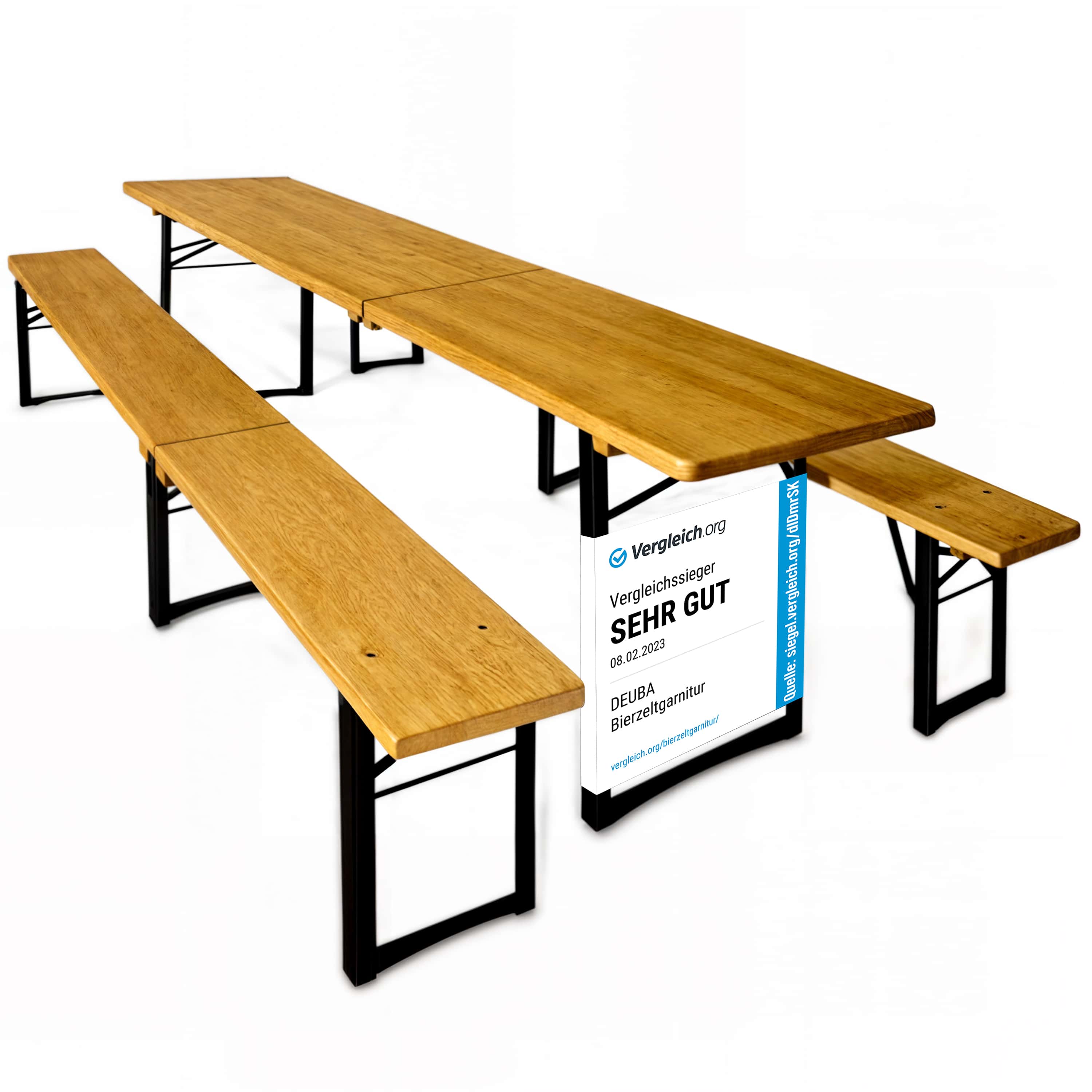 foto del prodotto tavolo birreria e panche 3 pezzi legno 220cm pieghevole