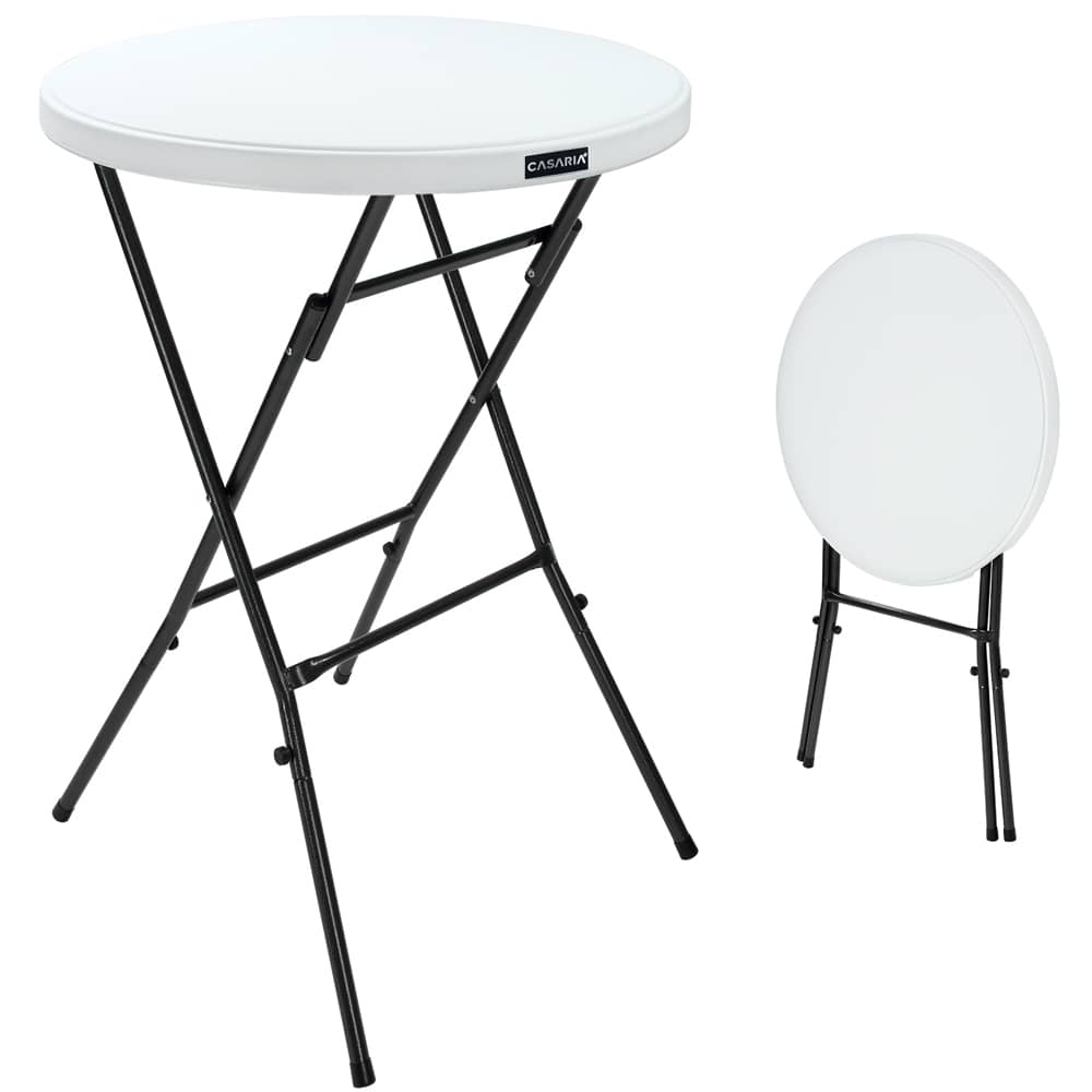 foto del prodotto tavolo bistro pieghevole bianco plastica 75cm