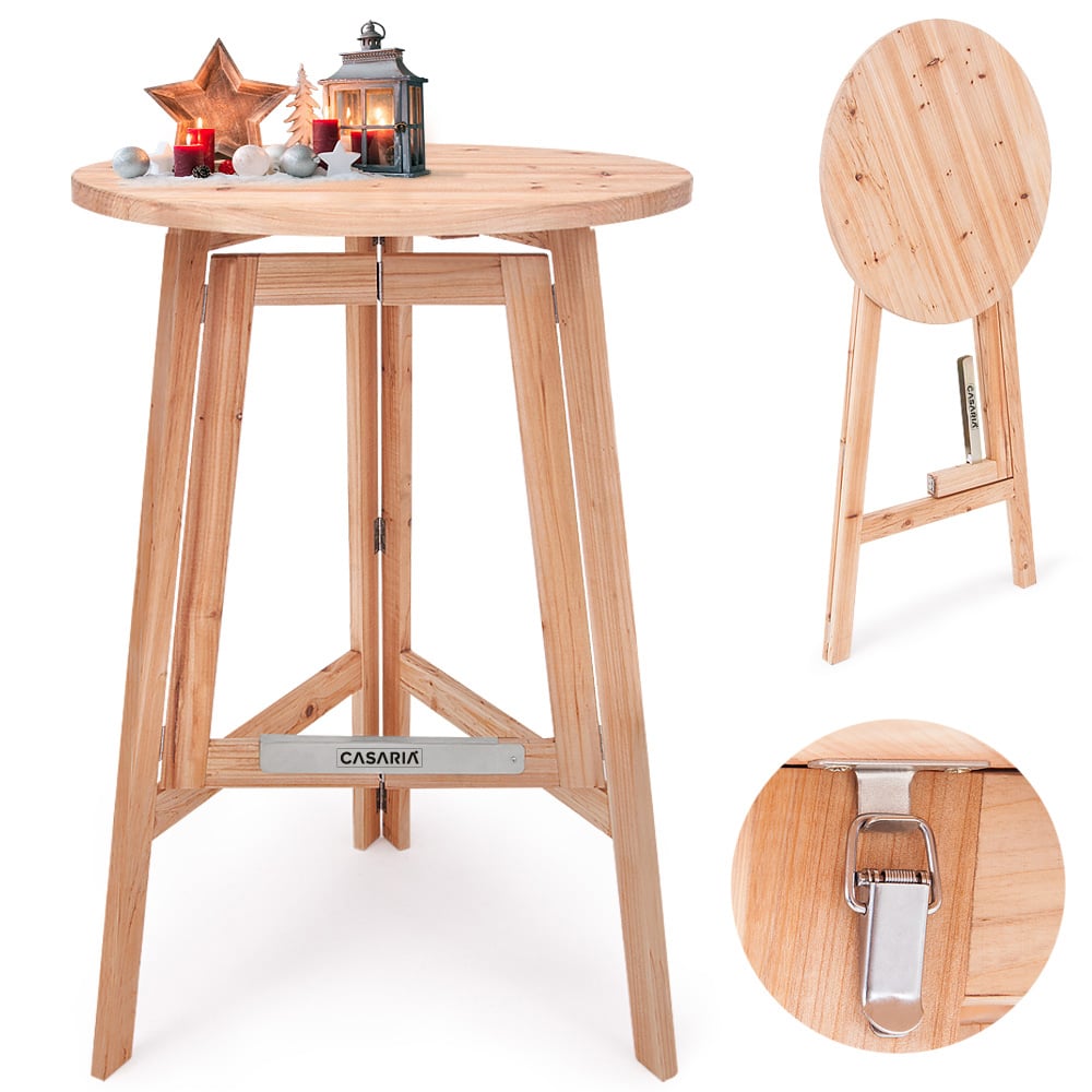 foto del prodotto tavolo bistro pieghevole in legno masello 80cm