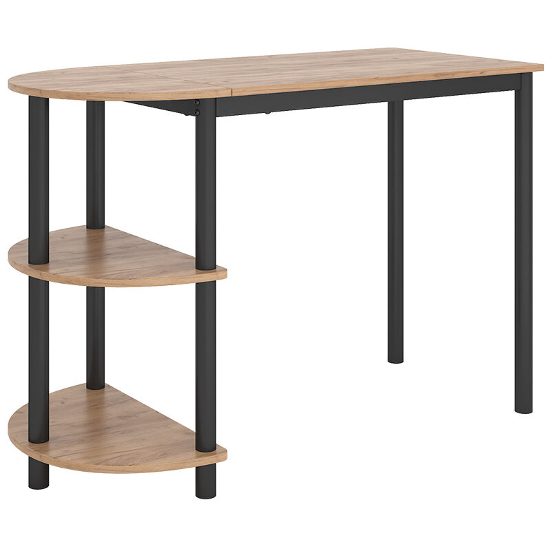 foto del prodotto tavolo bistrot freetown, antracite quercia dorata, 110 x 50 cm con ripiani aperti vicco