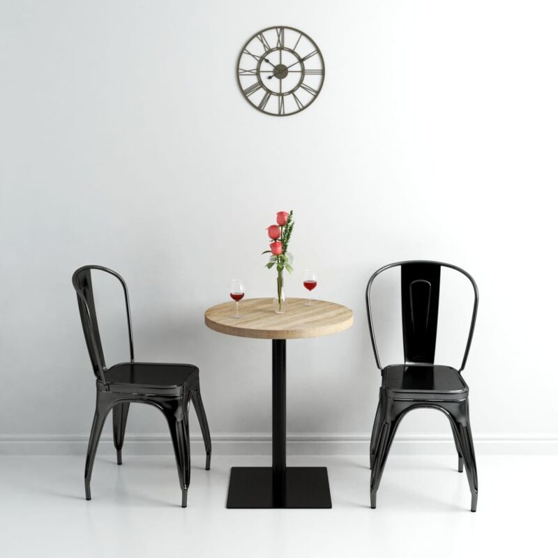 foto del prodotto tavolo bistrot in mdf e acciaio rotondo 60x75 cm colore rovere vidaxl