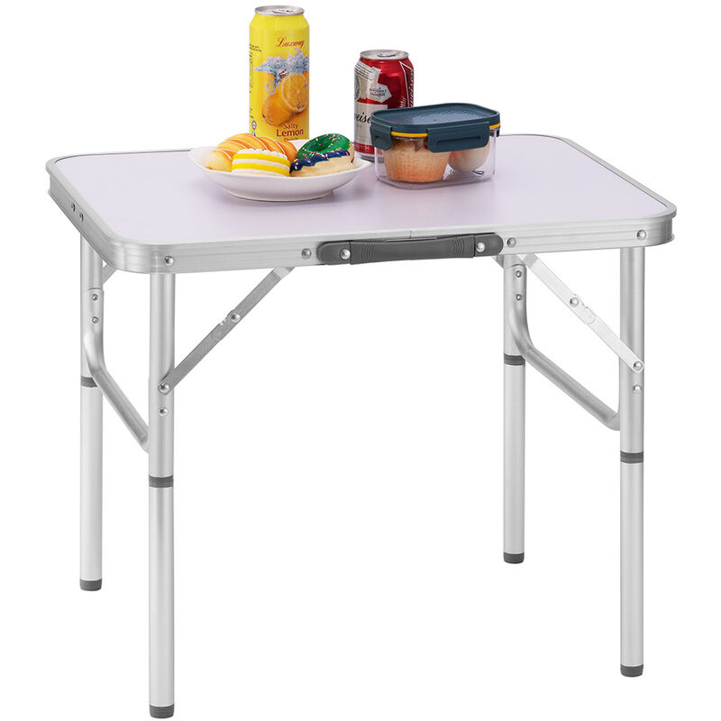 foto del prodotto tavolo campeggio picnic alluminio 60x45x50 pieghevole valigetta piano formica