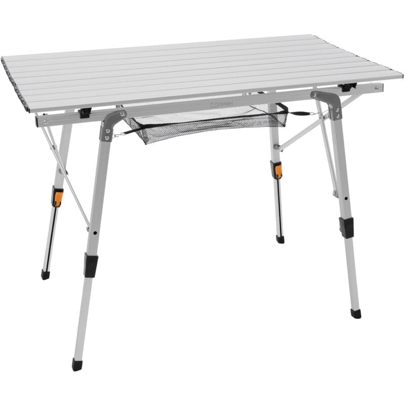 foto del prodotto tavolo campeggio pieghevole in alluminio argento 90 x 51,5 cm altezza regolabile 46 66,5 cm peso massimo 30 kg da giardino picnic barbecue pesca