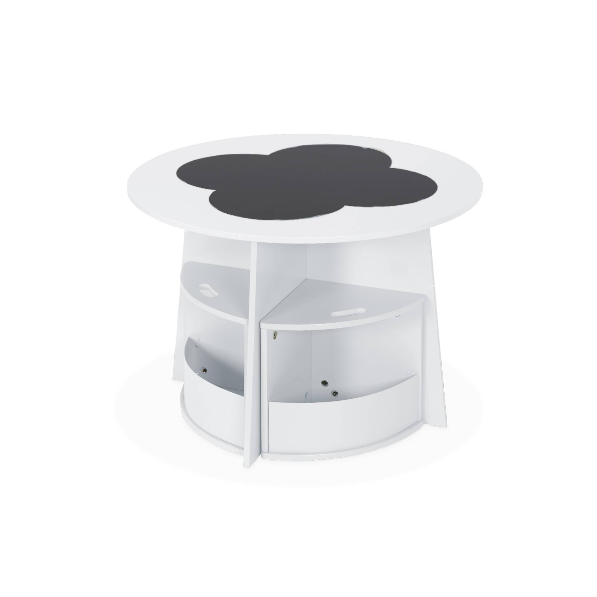 foto del prodotto tavolo con ardesia e 4 sedie con contenitore per bambini, bianco