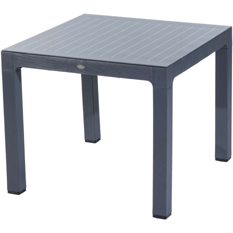 foto del prodotto tavolo con vetro regnum cm 90x90x75h antracite