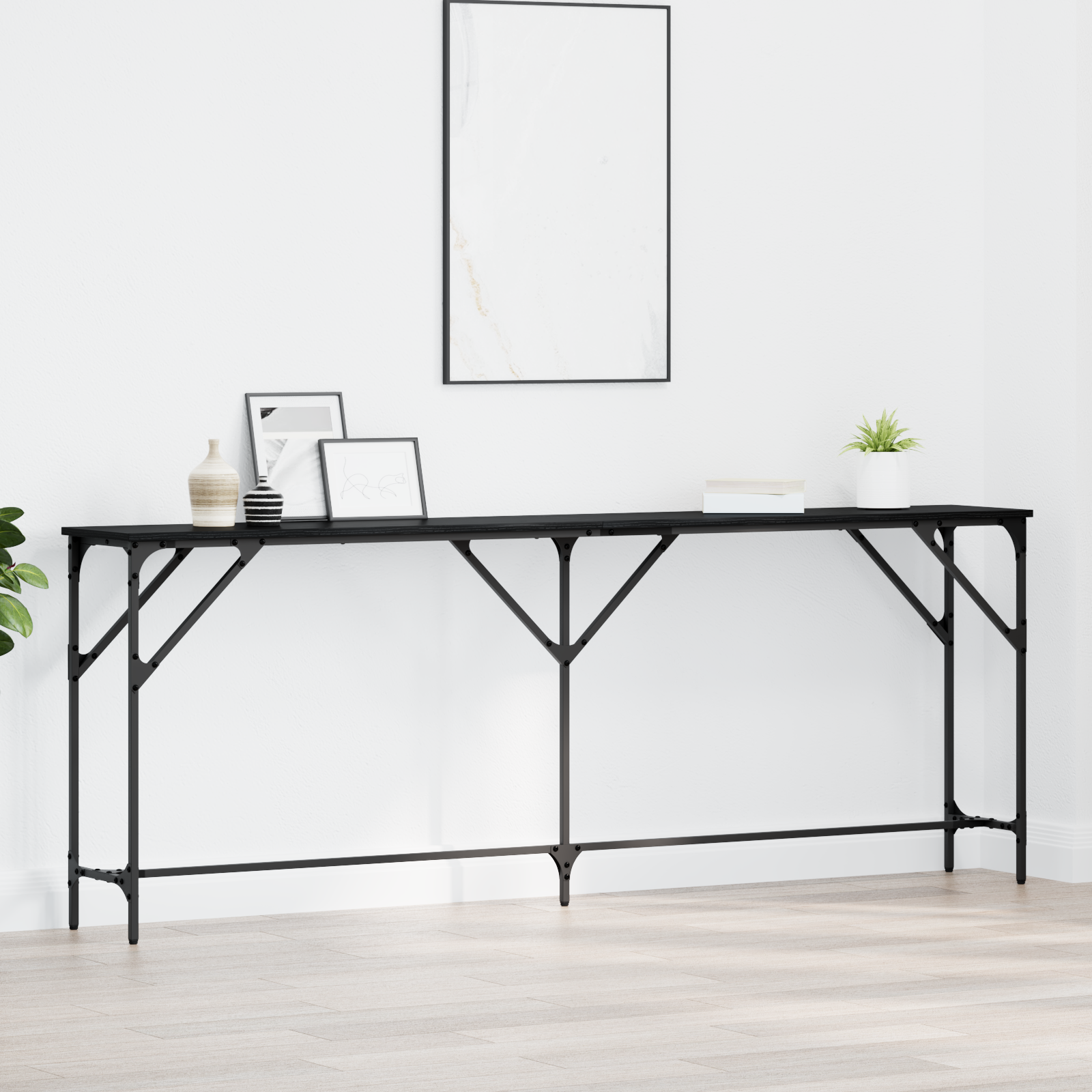 foto del prodotto tavolo console quercia nera 200x29x75 cm legno ingegnerizzato