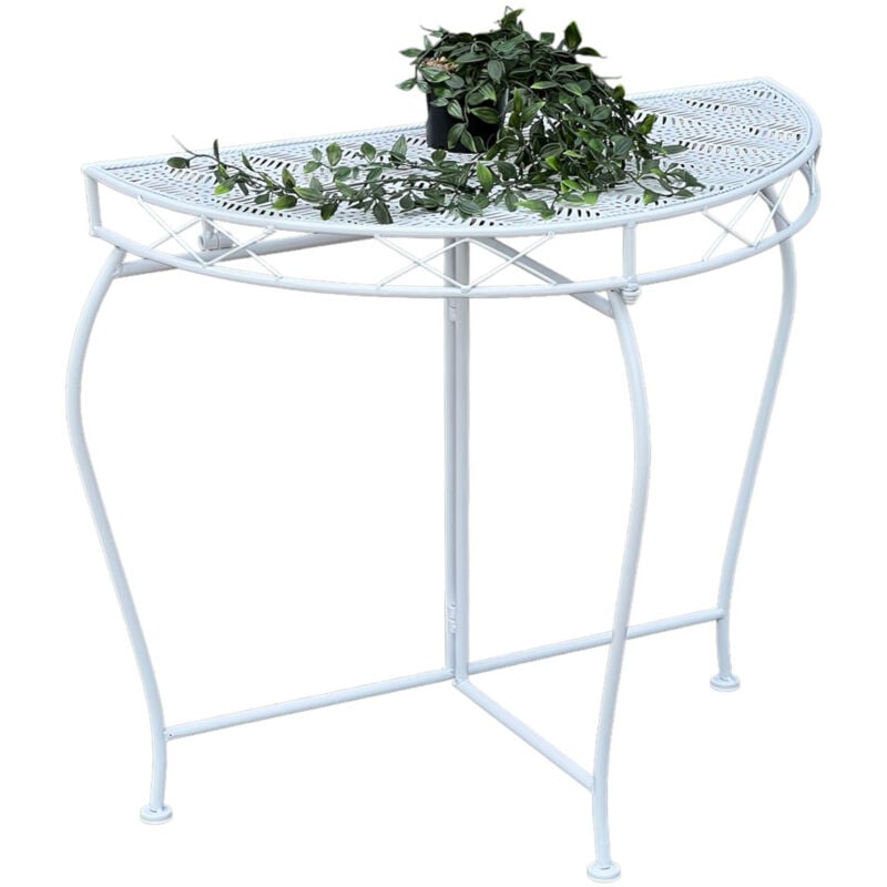 foto del prodotto tavolo console tavolo da parete bianco 96313 tavolo laterale metallo 75 cm tavolo da giardino tavolo mezzo tavolo mezzo rotondo tavolo mezzo rotondo