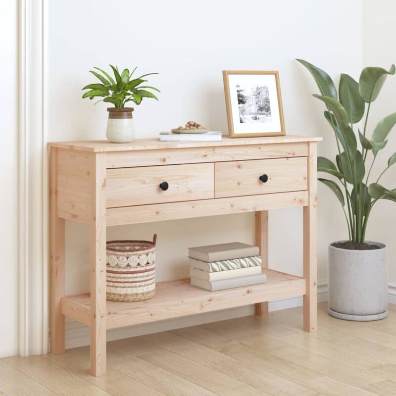 foto del prodotto tavolo consolle 100x35x75 cm in legno massello di pino vidaxl
