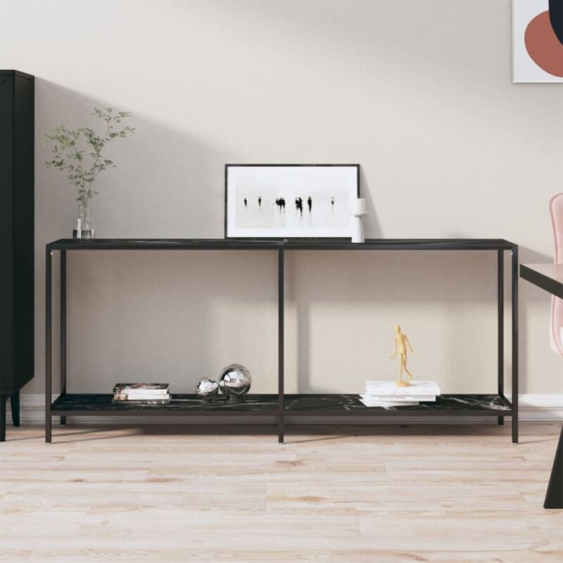 foto del prodotto tavolo consolle 180x35x75 5 cm in vetro temperato disponibili vari colori colore effetto marmo