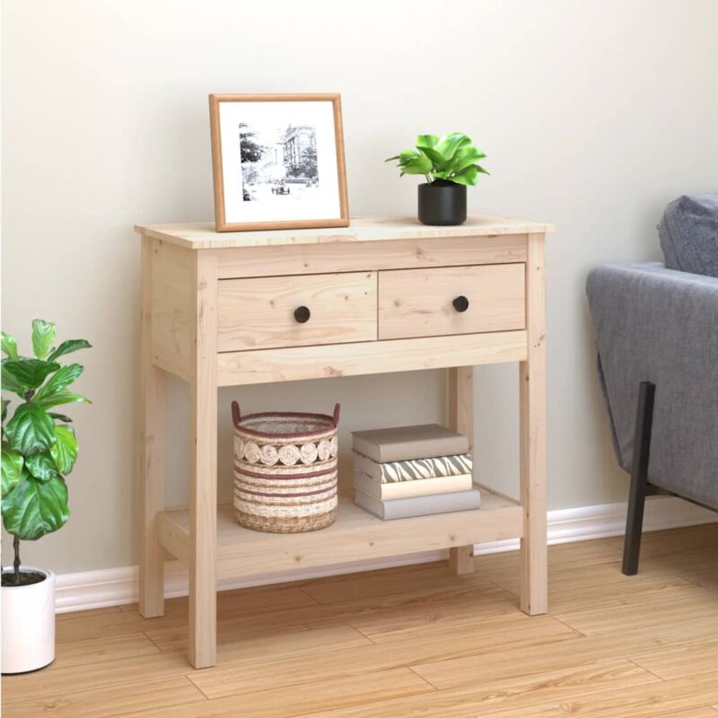 foto del prodotto tavolo consolle 75x35x75 cm in legno massello di pino vidaxl