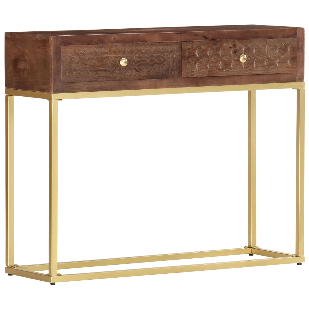 foto del prodotto tavolo consolle 90x30x75 cm in legno massello di mango