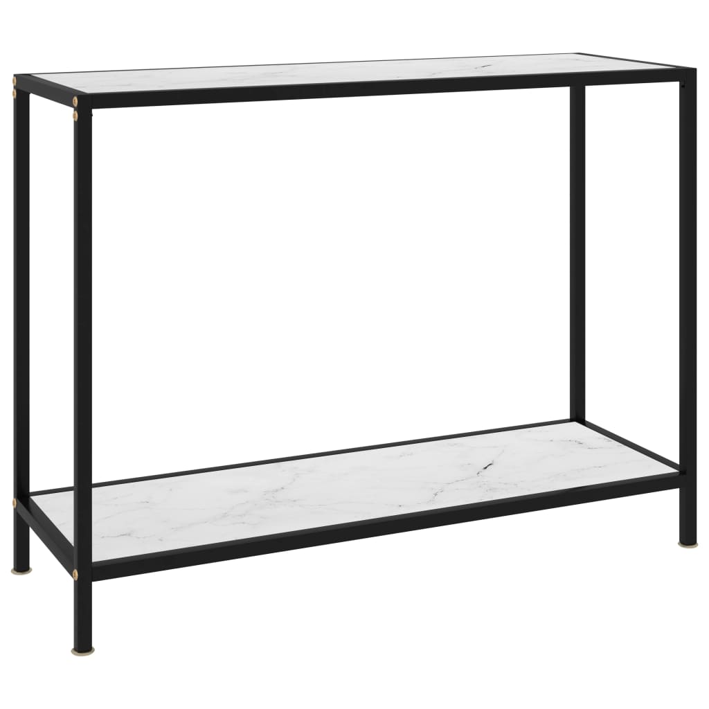 foto del prodotto tavolo consolle bianco 100x35x75 cm in vetro temperato cod mxl 15006