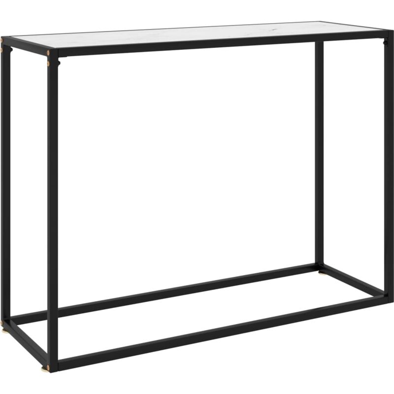 foto del prodotto tavolo consolle bianco 100x35x75 cm in vetro temperato vidaxl