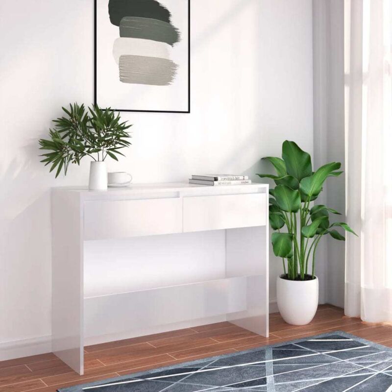 foto del prodotto tavolo consolle bianco 100x35x76,5 cm in truciolato vidaxl
